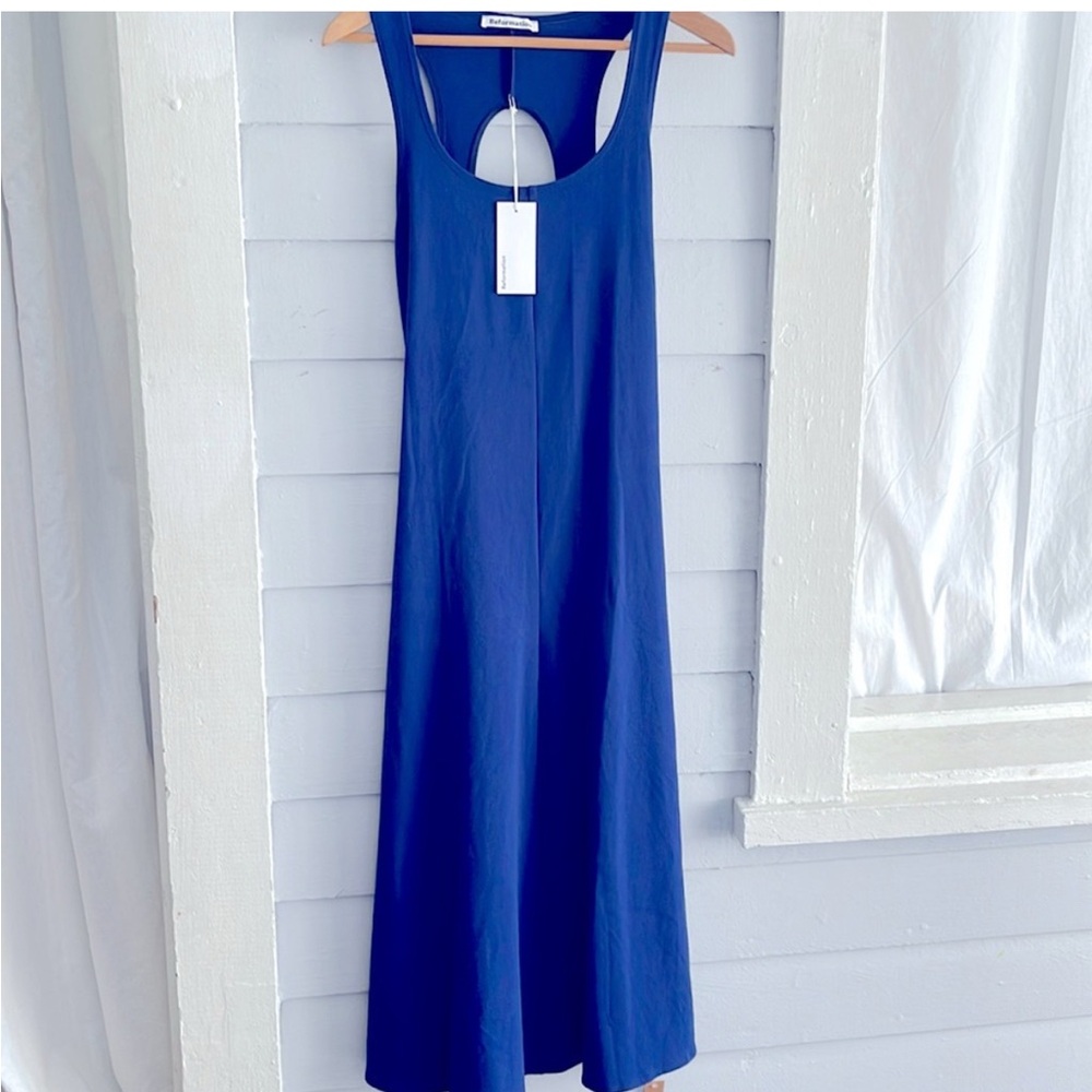 EUC BLUE Reformation Daniella Knit Dress M